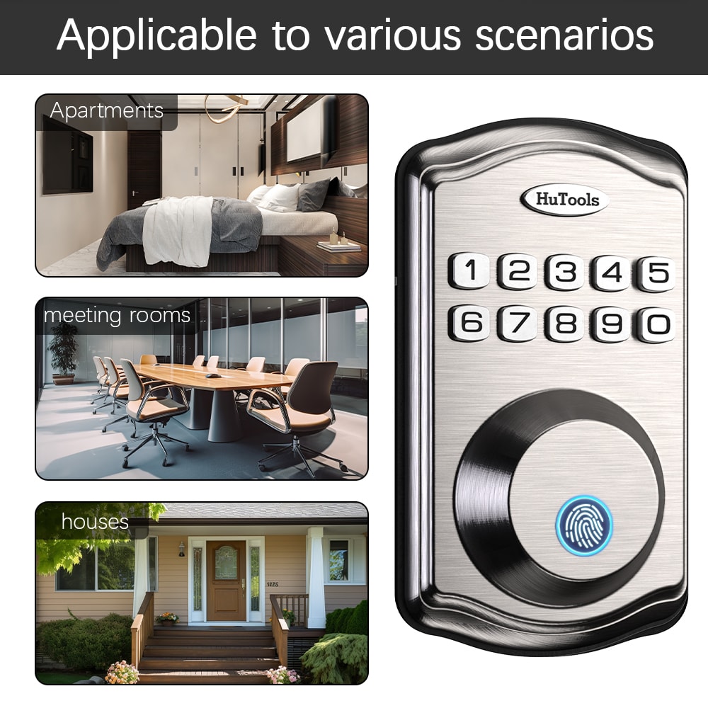 Smart Keypad Door Lock With Fingerprint Entry 20 Touch Locking And 20 User Codes For Easy Installat 5