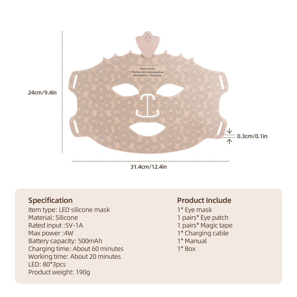 LED Face Mask, Advanced Red Light Therapy for Skin Rejuvenation, Anti-Aging & Acne Treatment