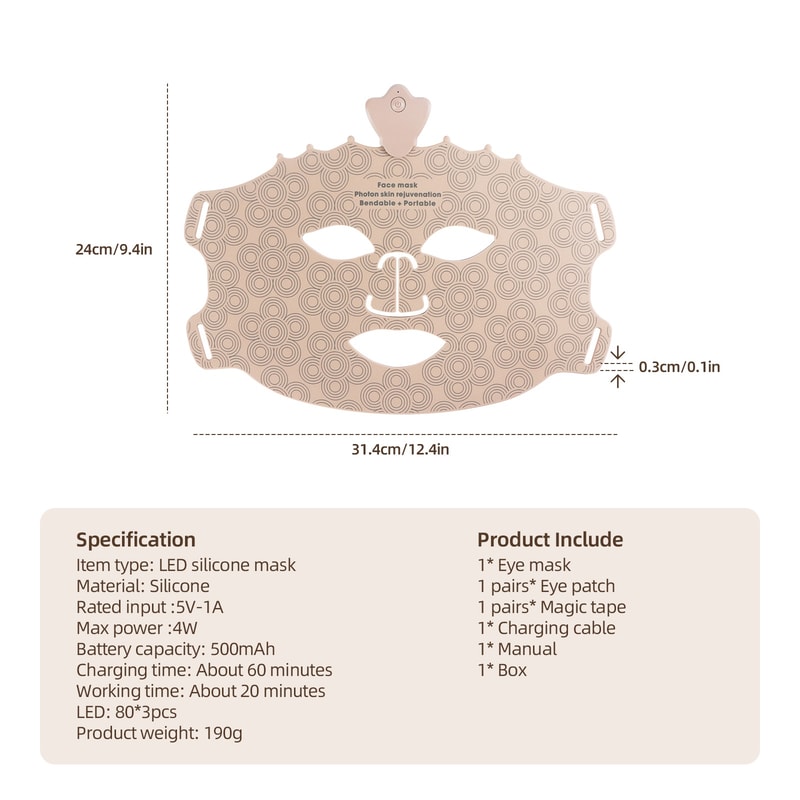 LED Face Mask, Advanced Red Light Therapy for Skin Rejuvenation, Anti-Aging & Acne Treatment