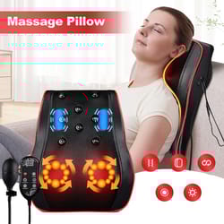 premium shiatsu neck and back massage pillow with cervical traction and heat therapy