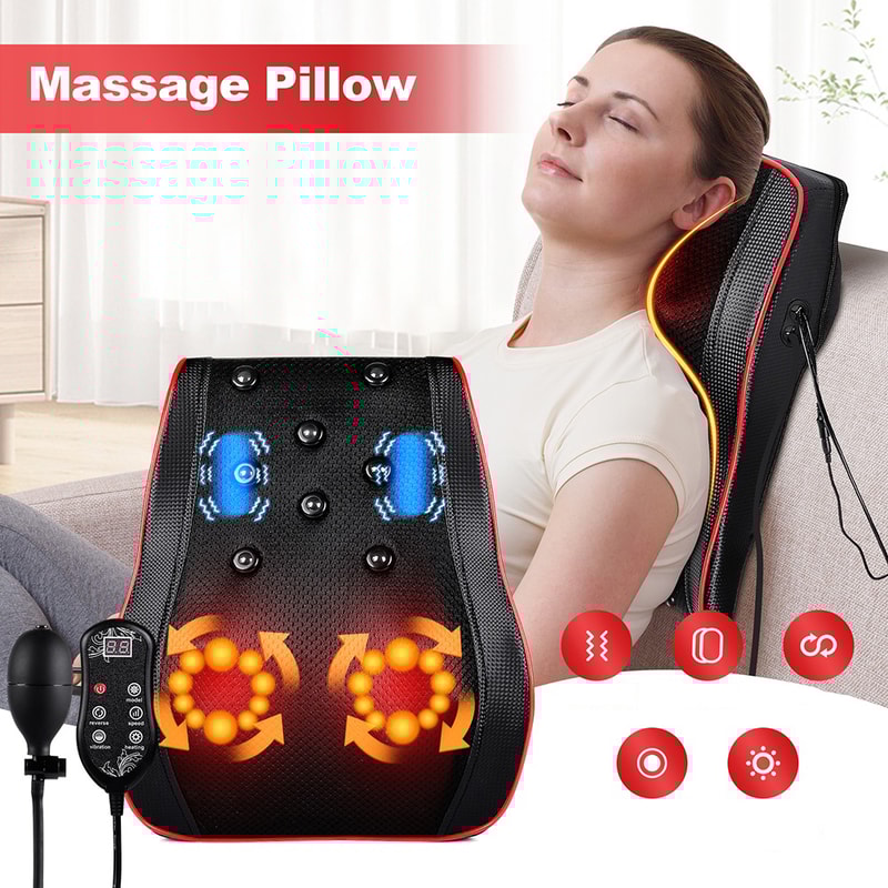 Premium Shiatsu Neck And Back Massage Pillow With Cervical Traction And Heat Therapy 0