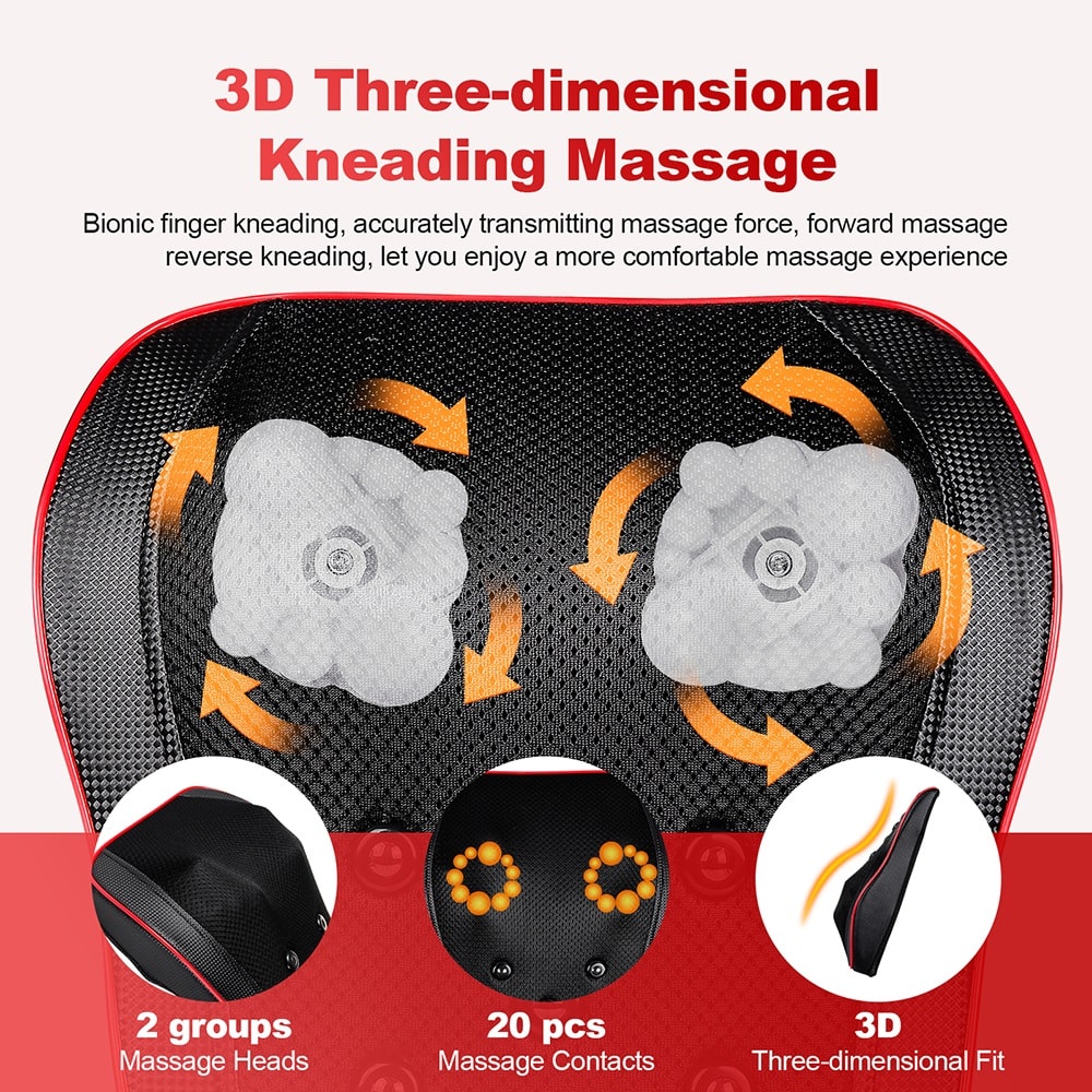Premium Shiatsu Neck And Back Massage Pillow With Cervical Traction And Heat Therapy 2