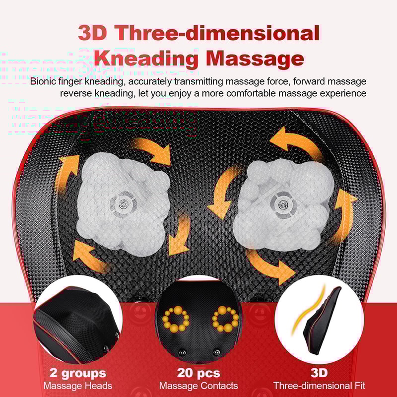 Premium Shiatsu Neck And Back Massage Pillow With Cervical Traction And Heat Therapy 2