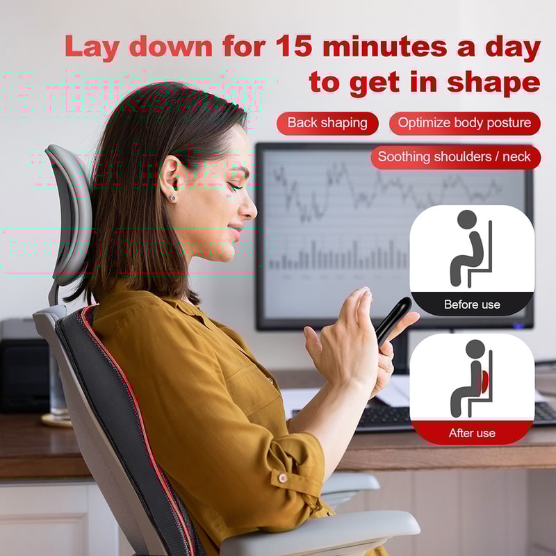 Premium Shiatsu Neck And Back Massage Pillow With Cervical Traction And Heat Therapy 5