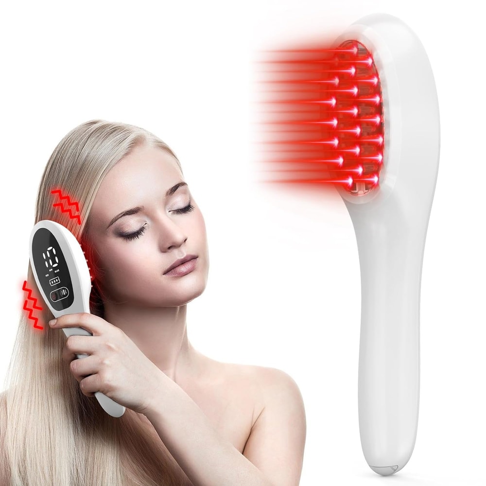 Electric Laser Hair Growth Comb AntiHair Loss Therapy With Infrared LED Red Light Vibration Massag 0