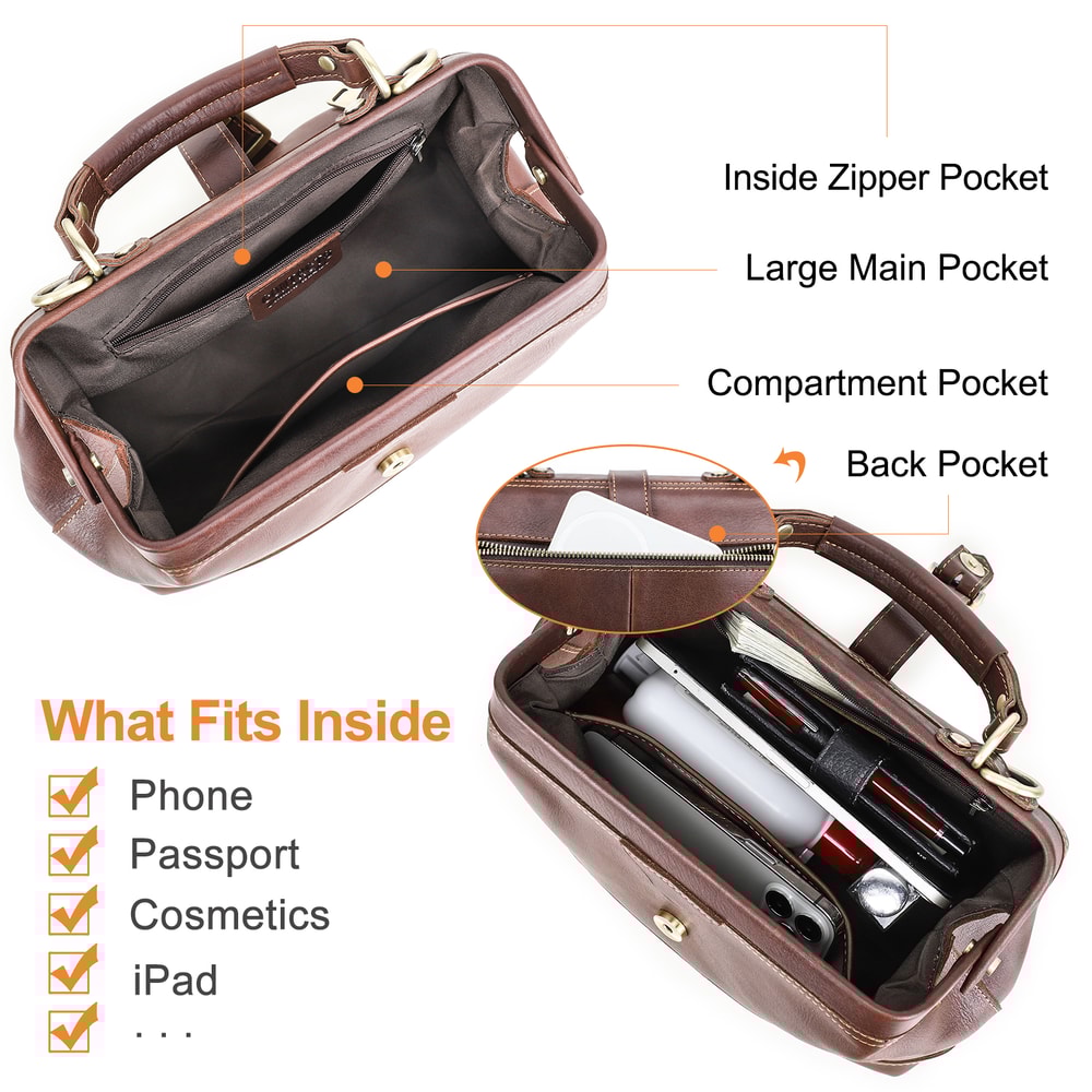 Genuine Leather Sling Shoulder Bag for Women, Luxury Designer Tote, Handbag & Fashionable Ladies Doctor Bag