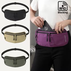 waterproof rfid blocking travel money belt waist bag, secure anti-theft passport holder & hidden pocket fanny pack