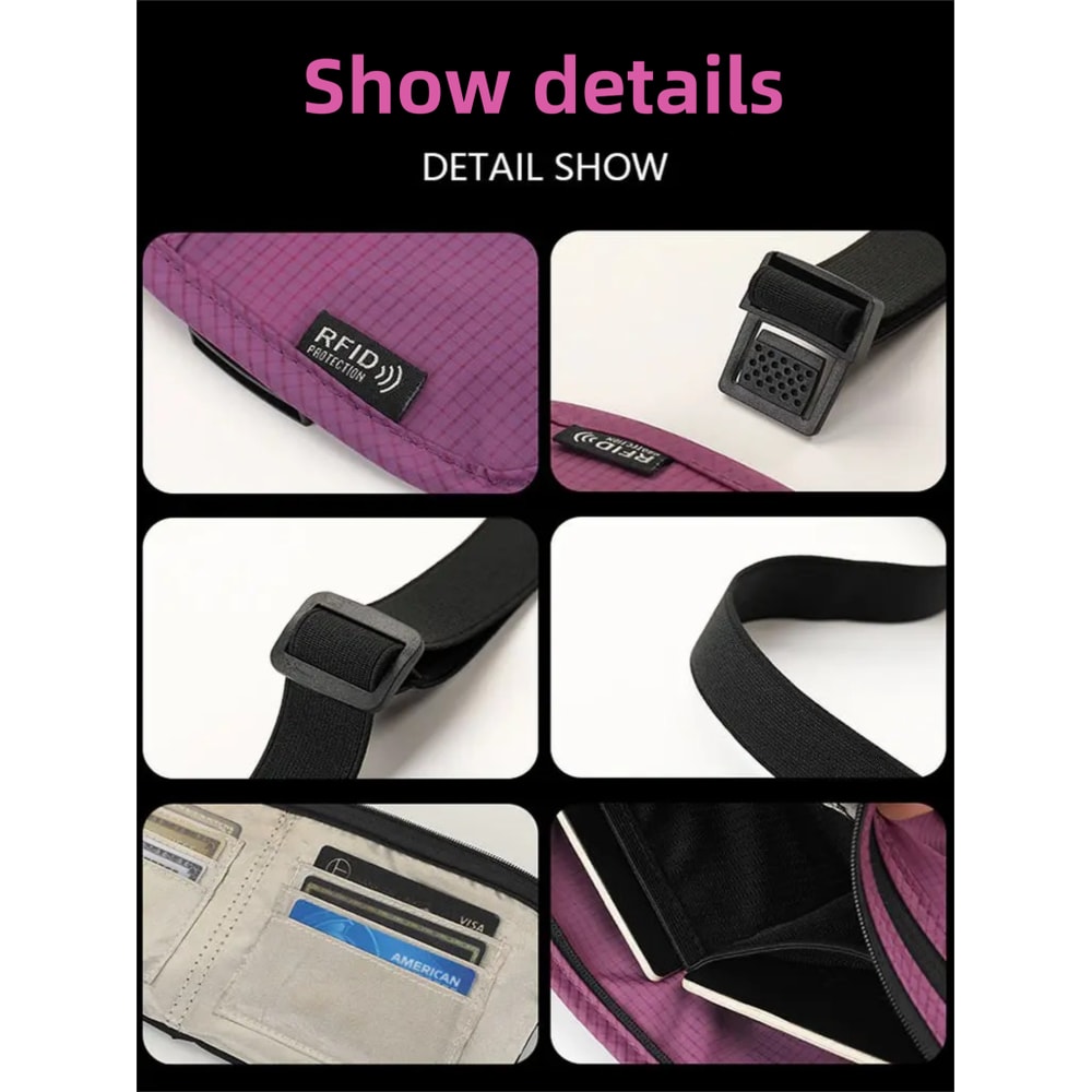 Waterproof RFID Blocking Travel Money Belt Waist Bag Secure AntiTheft Passport Holder Hidden Pocke 4