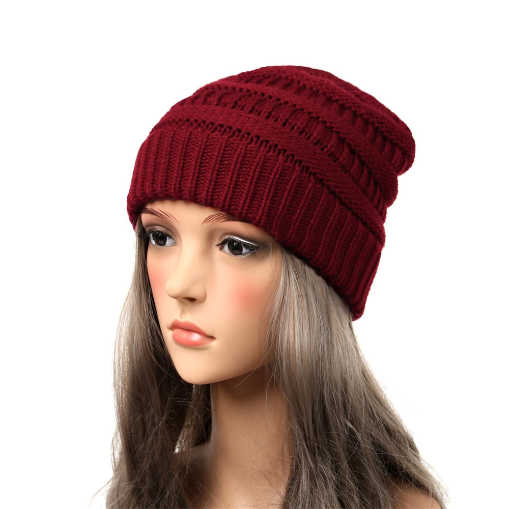 Trendy Cable Knit Knitted Beanie Hat For Women Soft Warm Stylish Winter Cap 7