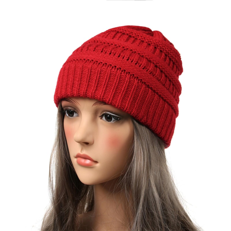 Trendy Cable Knit Knitted Beanie Hat For Women Soft Warm Stylish Winter Cap 10
