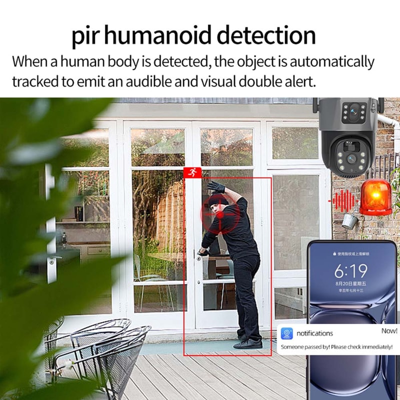 WiFi Solar Camera Wireless Outdoor CCTV Surveillance With Dual Lens PTZ Solar Panel 5