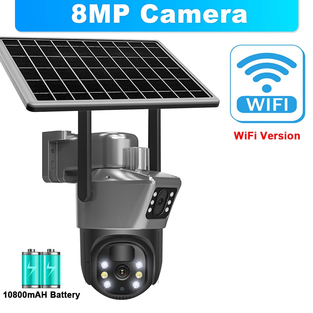 WiFi Solar Camera Wireless Outdoor CCTV Surveillance With Dual Lens PTZ Solar Panel 6