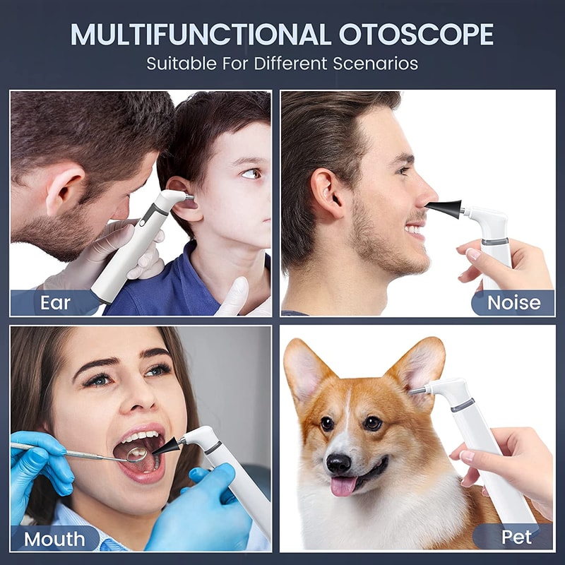Wireless Otoscope Ear Camera with HD WiFi & Dual View, Ideal for Kids & Adults