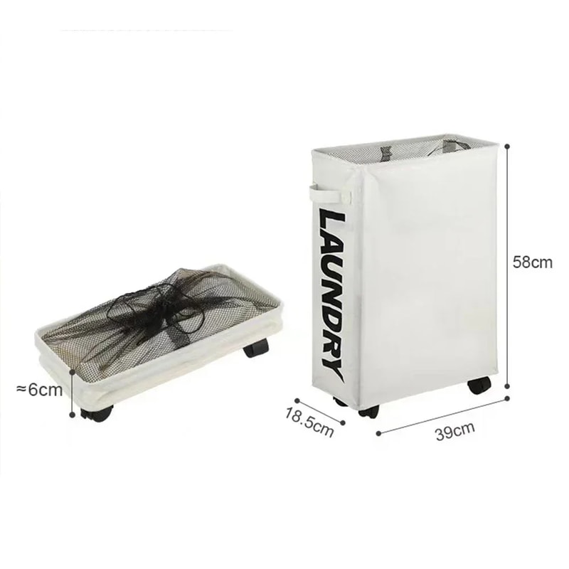 Large Capacity Laundry Basket With Wheels Waterproof Foldable Storage Bag For Yoga Mats Dirty Clot 3