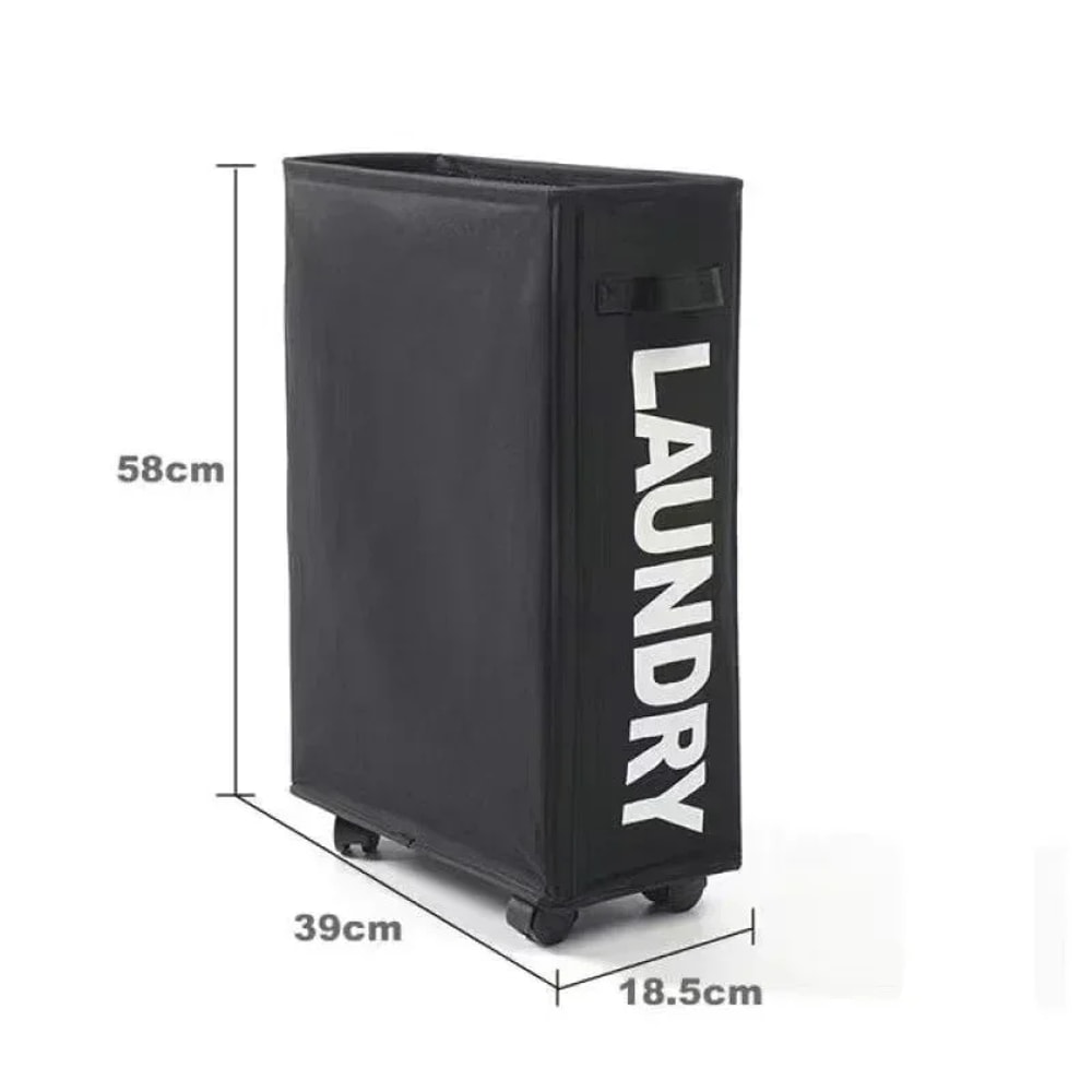 Large Capacity Laundry Basket With Wheels Waterproof Foldable Storage Bag For Yoga Mats Dirty Clot 7