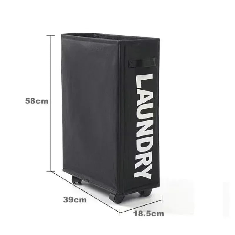 Large Capacity Laundry Basket With Wheels Waterproof Foldable Storage Bag For Yoga Mats Dirty Clot 7