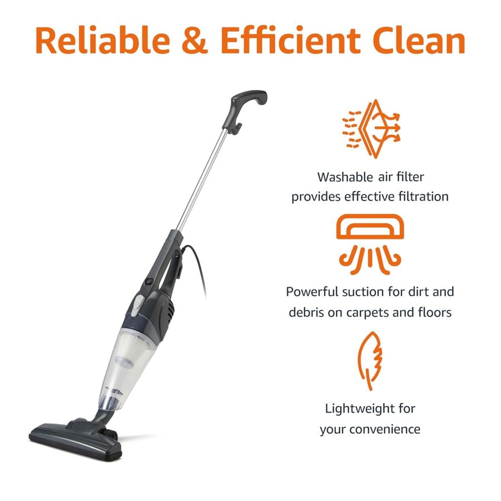 2-in-1 Corded Stick Vacuum Cleaner, Lightweight, Handheld & Washable Filter