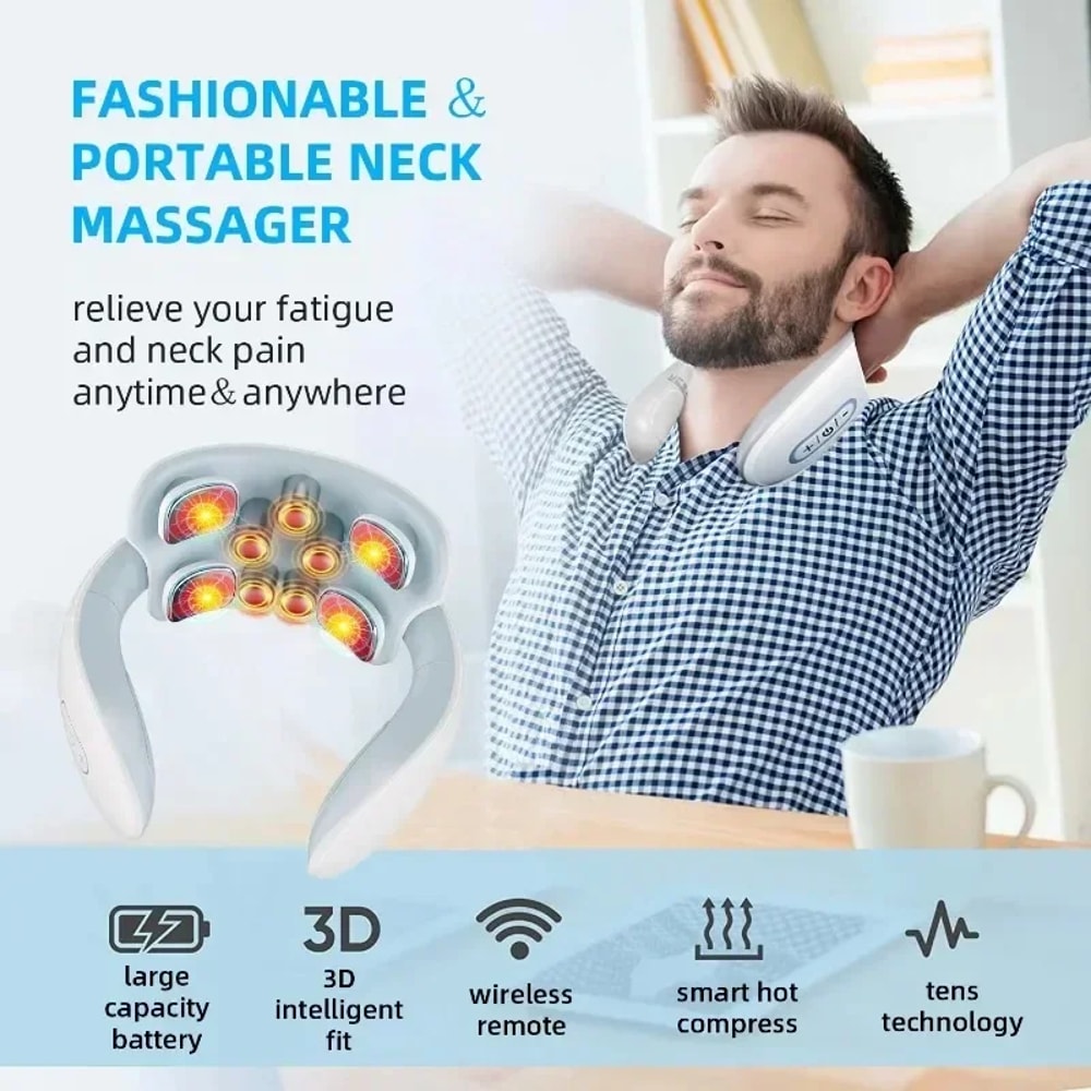 Smart Neck And Back Massager Heating Vibrating Device For Shoulder And Cervical Spine Pain Relief 3