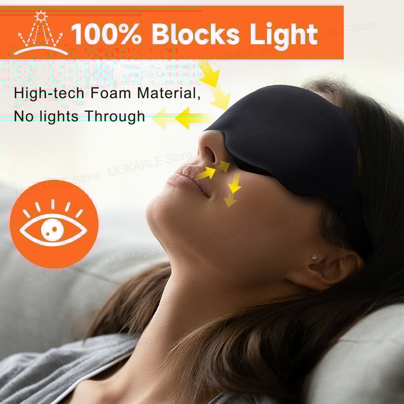 3D Sleep Mask For Eyes Block Light Breathable Soft Eye Shade For Travel Night Rest 1