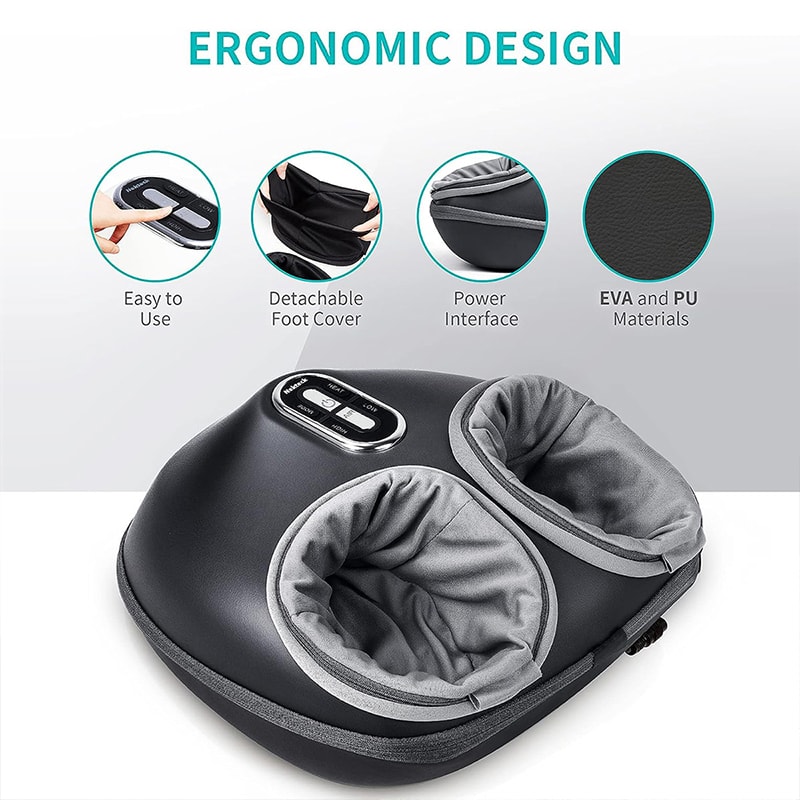 Electric Shiatsu Foot Massager With Heating Therapy Air Compression Muscle Relaxation Stress Reli 2
