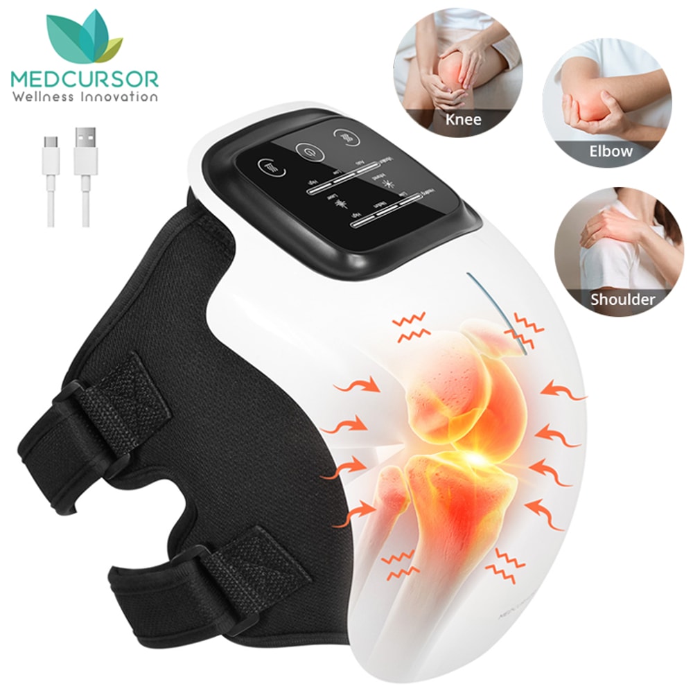 Wireless Heated Knee Massager with Vibration Therapy, Electric Heating Massage Knee Pad for Instant Relief