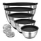Stainless Steel Mixing Bowl Set With Airtight Lids And NonSlip Bottoms For Baking Serving 0