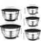 Stainless Steel Mixing Bowl Set With Airtight Lids And NonSlip Bottoms For Baking Serving 5