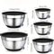 Stainless Steel Mixing Bowl Set With Airtight Lids And NonSlip Bottoms For Baking Serving 5