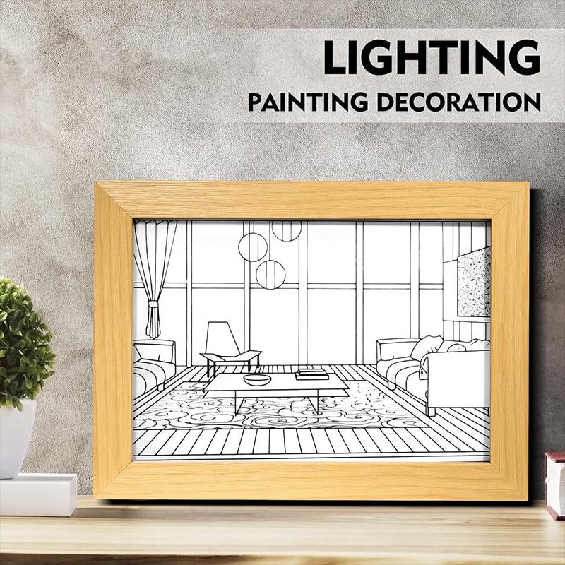 Luminous Decorative LED Wall Lamp USB Plug Dimmable Wooden Artwork Sunlight Photo Table Lamp For In 5