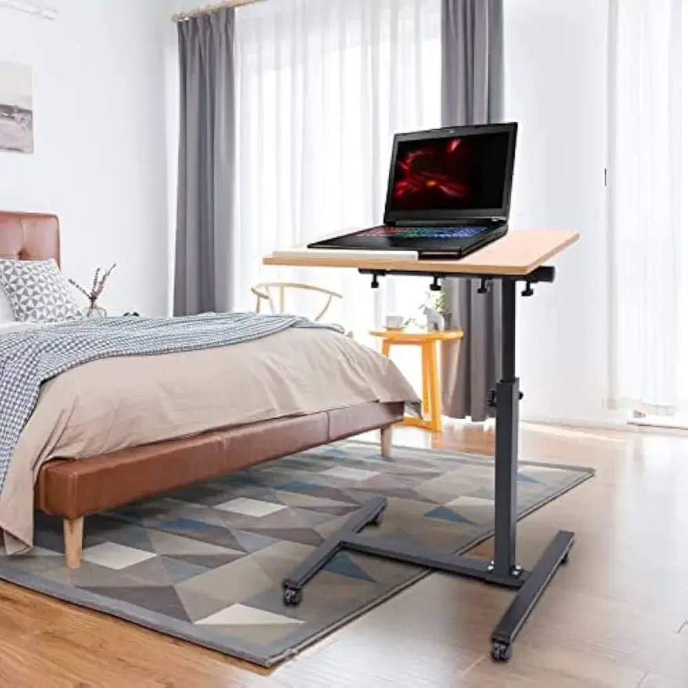 Height Adjustable Rolling Laptop Desk Mobile Tilting And Rotating Computer Cart For Comfort Flexib 1