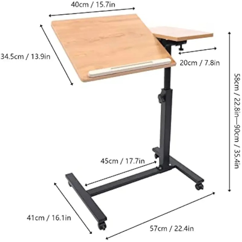 Height Adjustable Rolling Laptop Desk Mobile Tilting And Rotating Computer Cart For Comfort Flexib 2