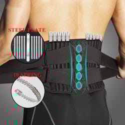 medical back brace waist trainer belt for spine support, breathable lumbar corset for men & women, orthopedic gym belt