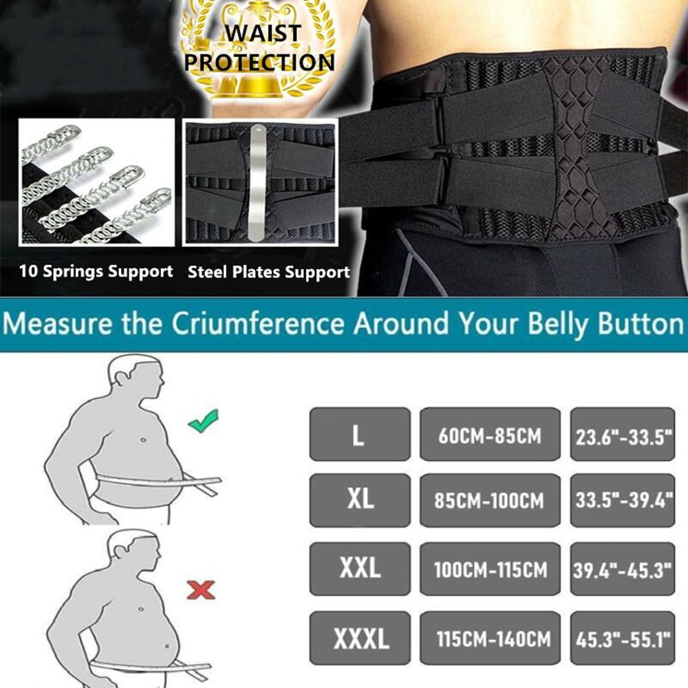 Medical Back Brace Waist Trainer Belt for Spine Support, Breathable Lumbar Corset for Men & Women, Orthopedic Gym Belt