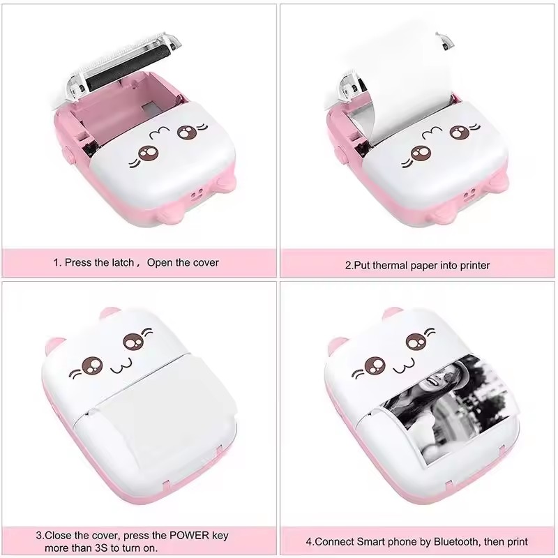 Mini Cat Portable Thermal Printer Wireless Bluetooth Printer For Photos And Labels 5