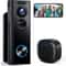 Wireless 2K Video Doorbell with Chime, 2-Way Audio, Human Detection, Night Vision, Works with Alexa & Google Assistant