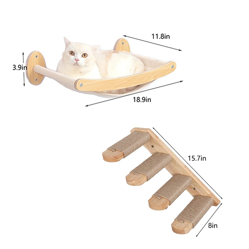 Wall Mounted Cat Hammock Scratching Shelf With Sisal Rope Ideal Climbing And Grinding Toy For Kitt 5