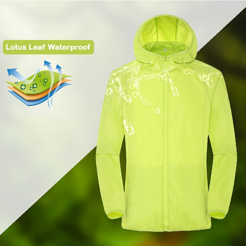 Waterproof Camping Jacket For Men Women QuickDry Windbreaker With Sun Protection Pockets 0