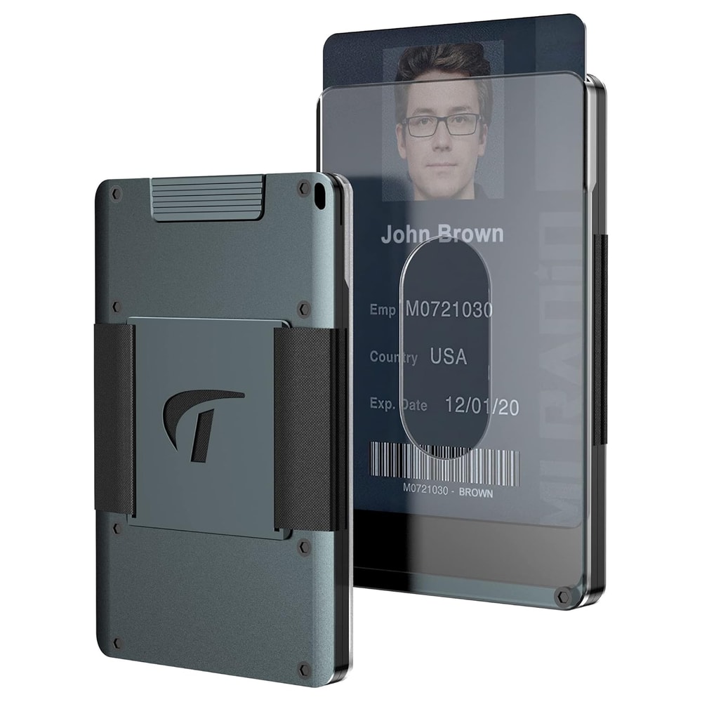 Aluminum Slim Minimalist Wallet For Men Holds 15 Cards Cash With Stretchable Belt 7