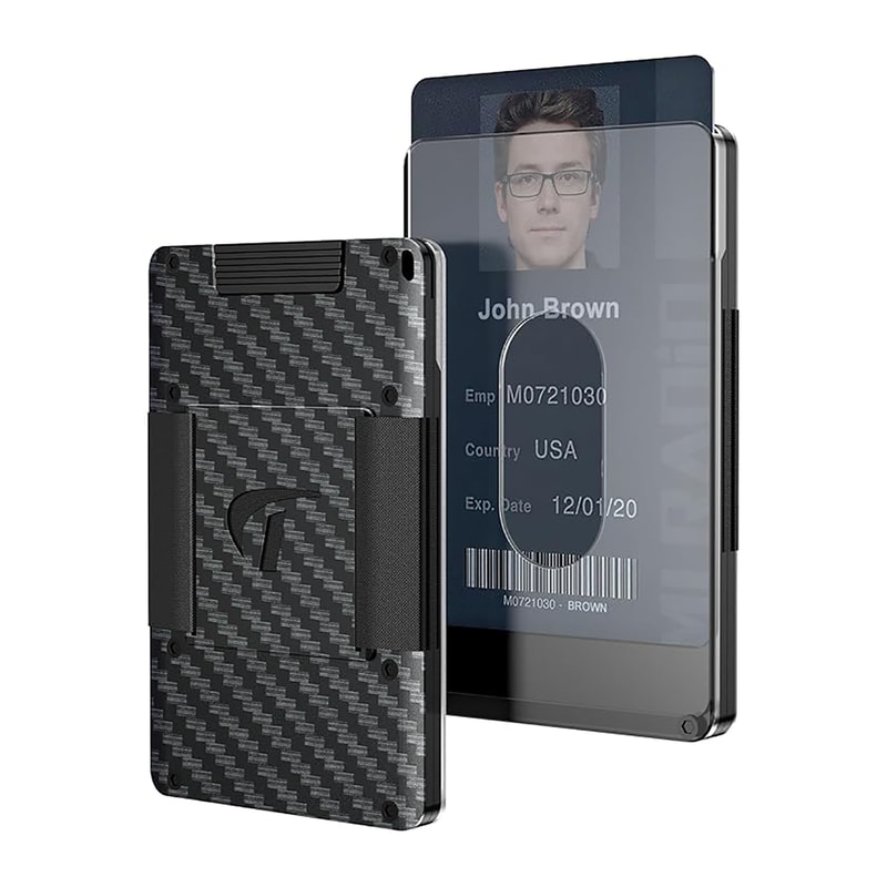 Aluminum Slim Minimalist Wallet For Men Holds 15 Cards Cash With Stretchable Belt 9