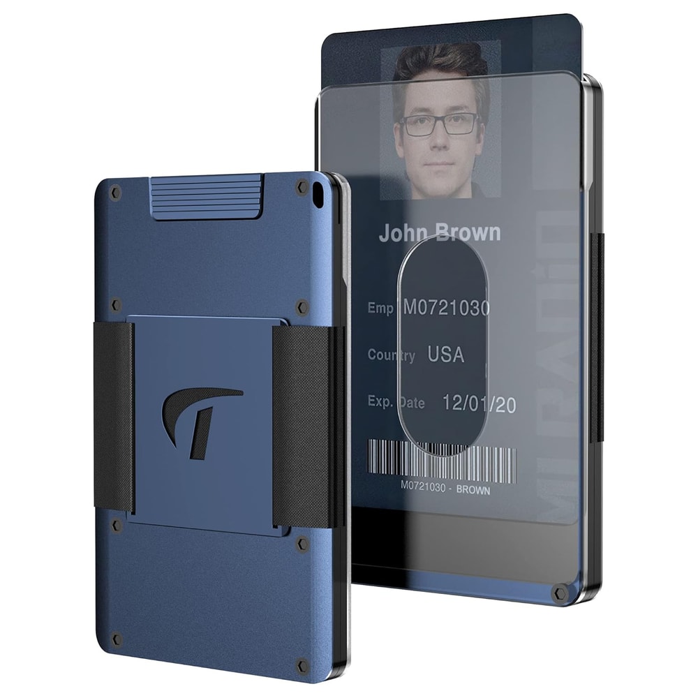 Aluminum Slim Minimalist Wallet For Men Holds 15 Cards Cash With Stretchable Belt 8