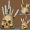 Skull Knife Holder for Kitchen, Unique Skeleton Stand for Knives, Horror-Themed Storage Rack & Fruit Holder