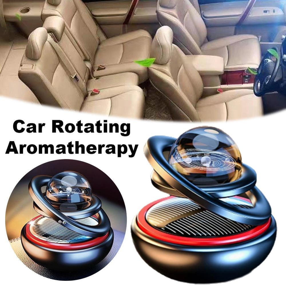 SolarPowered Aromatherapy Star Ball Rotating Car Ornament For Relaxation Ambiance 0