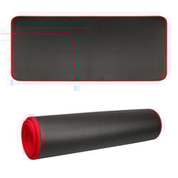 extra thick non-slip yoga mat for exercise, pilates, and fitness workouts with bandage