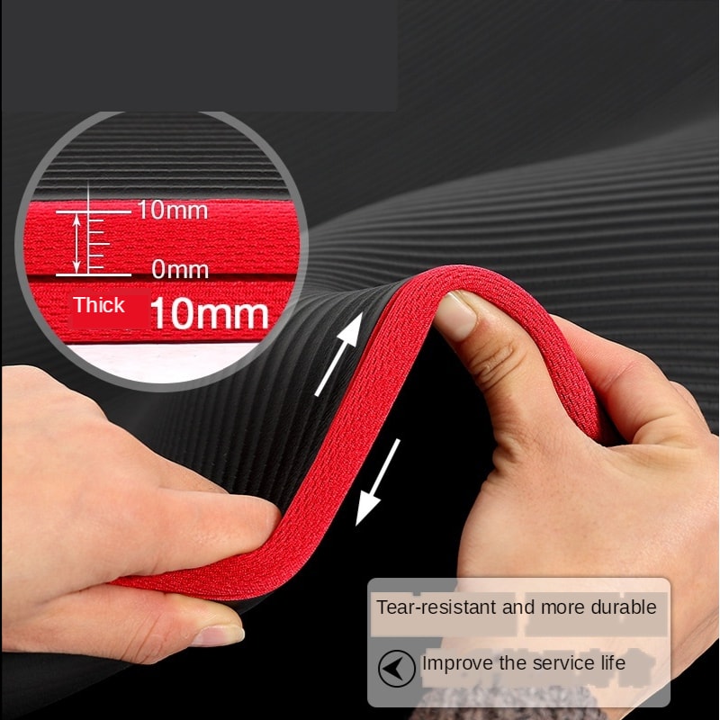 Extra Thick NonSlip Yoga Mat For Exercise Pilates And Fitness Workouts With Bandage 1