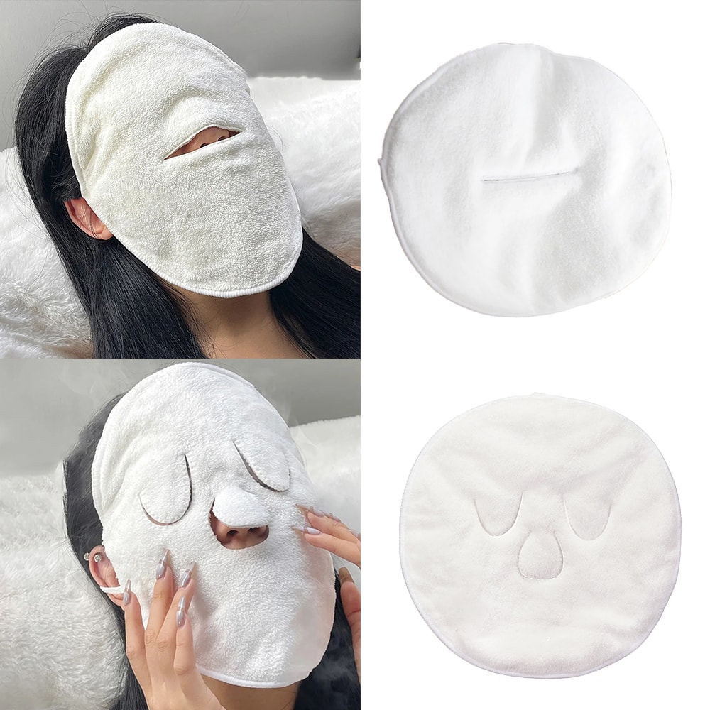 Cotton Hot Compress Towel, Moisturizing Skin Care Mask for Pore Cleaning and Hydration