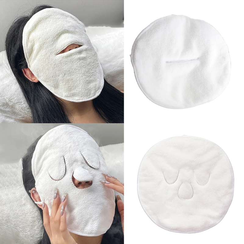 Cotton Hot Compress Towel, Moisturizing Skin Care Mask for Pore Cleaning and Hydration