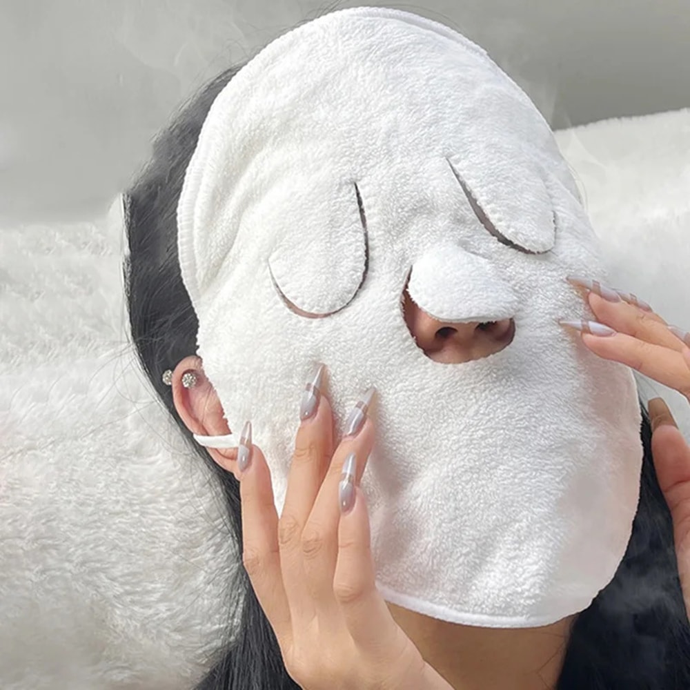 Cotton Hot Compress Towel, Moisturizing Skin Care Mask for Pore Cleaning and Hydration