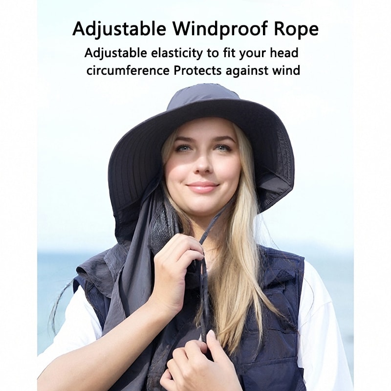 Outdoor Sun Hat With Fan Neck Protection And Breathable UV Shield For Mountaineering Fishing And Ou 4