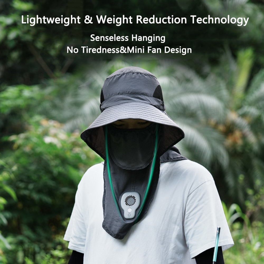 Outdoor Sun Hat With Fan Neck Protection And Breathable UV Shield For Mountaineering Fishing And Ou 5