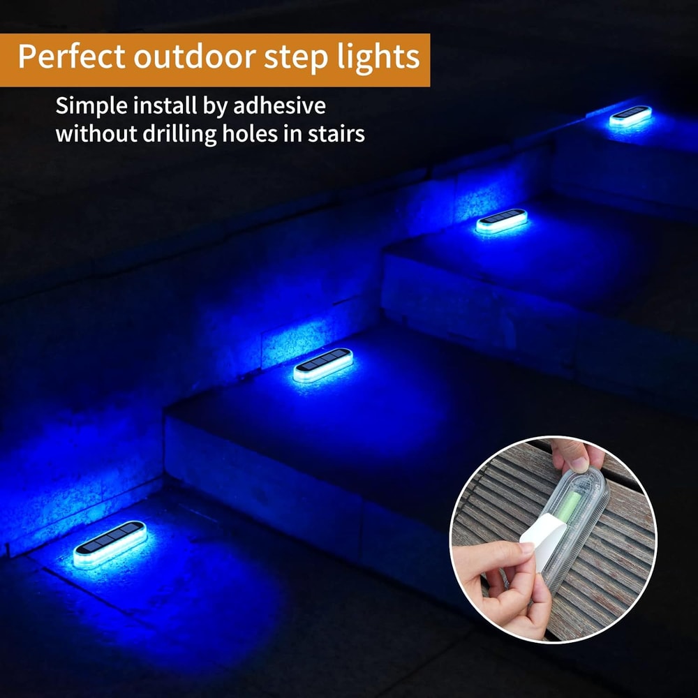 Waterproof LED Outdoor Lighting for Steps, Docks, and Driveways, IP68 Wireless, Solar-Powered